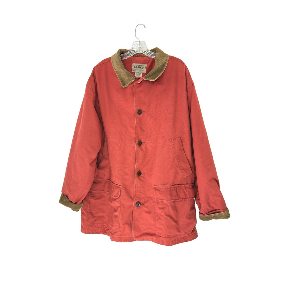L.L. Bean‎ Barn Coat Men's Plus Orange Corduroy Chore Vintage Field Canvas XXL